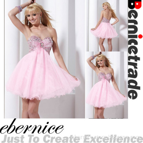 Pink Tulle Mini Sweetheart Cocktail Dresses